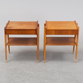 A pair of teak bedside tables, AB Carlströms & Co Möbelfabrik, 1950's/60's.