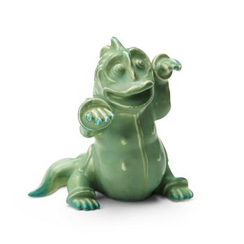 115. Wilhelm Kåge, a stoneware figure of a 'dragon puppy', Gustavsberg, Sweden 1940's.