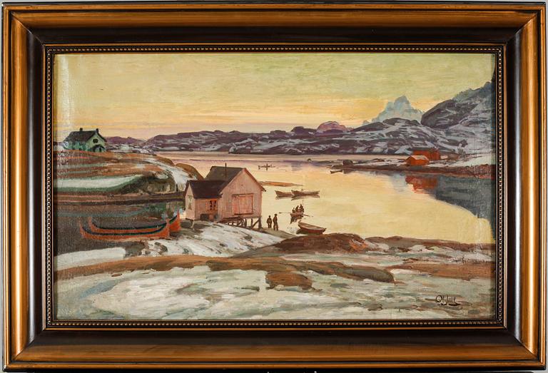 OLE JUUL, oil on canvas, signed.