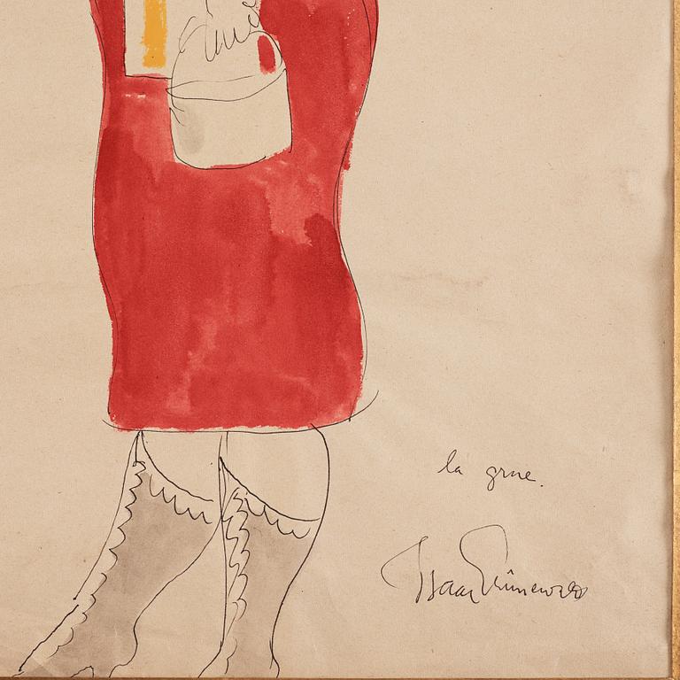 Isaac Grünewald, Dam i rött.