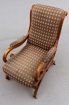 FÅTÖLJ, senempire, 1800-talets mitt.