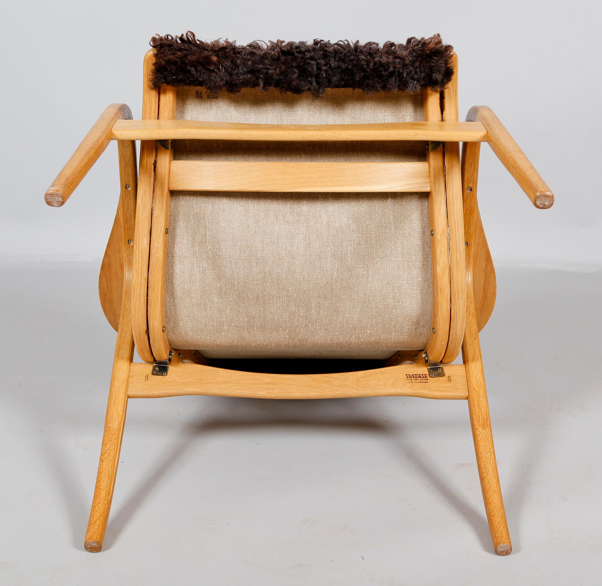 FÅTÖLJ OCH PALL, "Lamino", Yngve Ekström för Swedese.