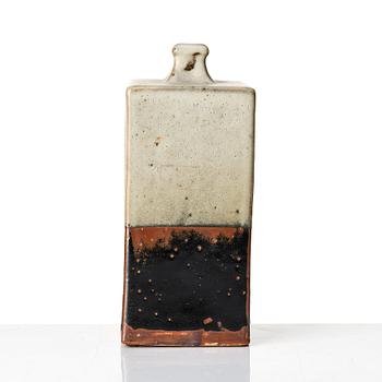 Shoji Hamada, a square stoneware bottle/vase, Japan, 1960s.