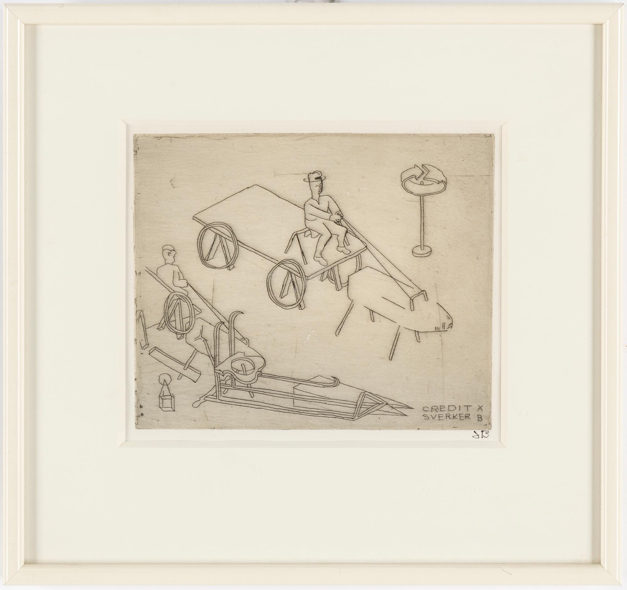 SVERKER BROSTRÖM, etching, signed SB.