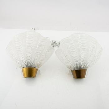 Wall lamps a pair "coquille" ASEA lighting 1940s.