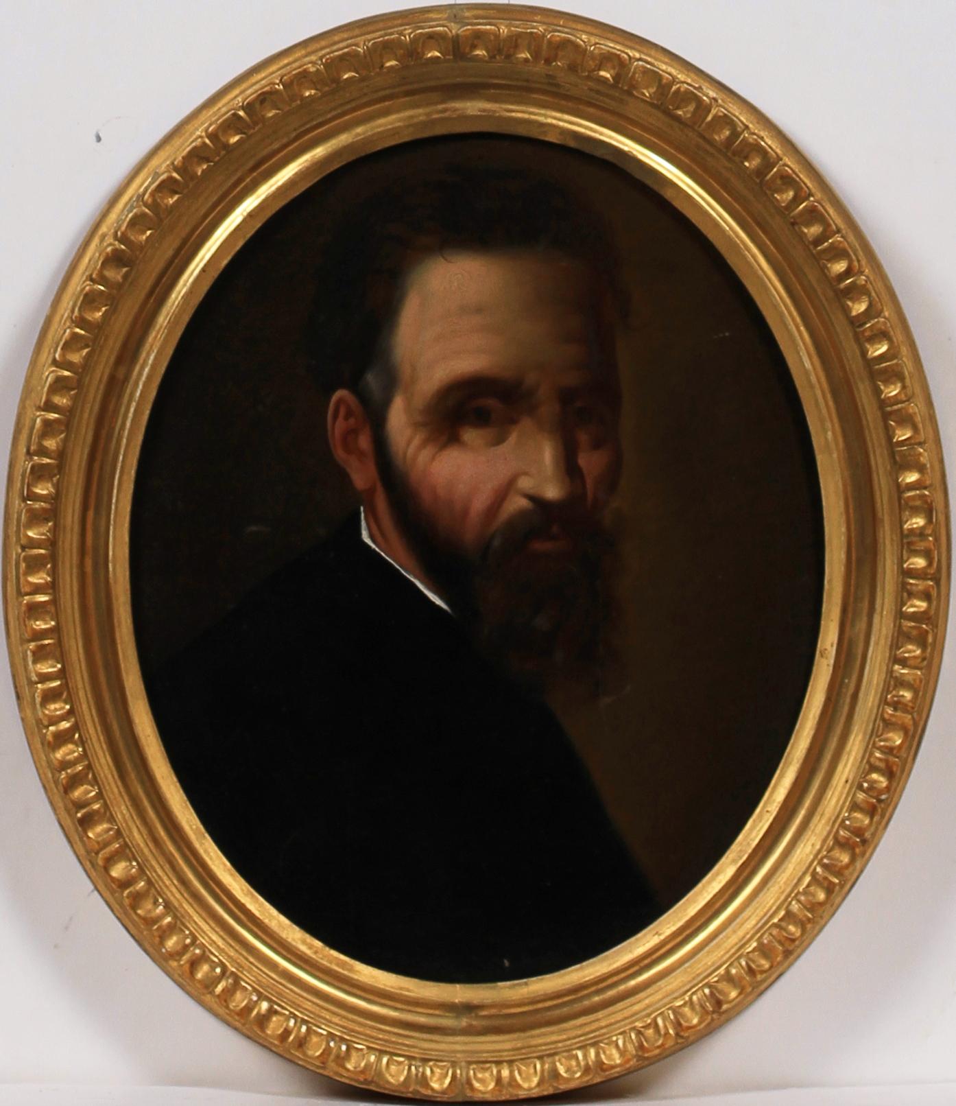 OKÄND KONSTNÄR, olja på duk, 2 st, efter Michelangelo och Rembrandt, 1900-tal.