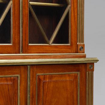 A pair of Russian mahogany and brass-mounted Jacob-style bibliothèques, modern with old parts.