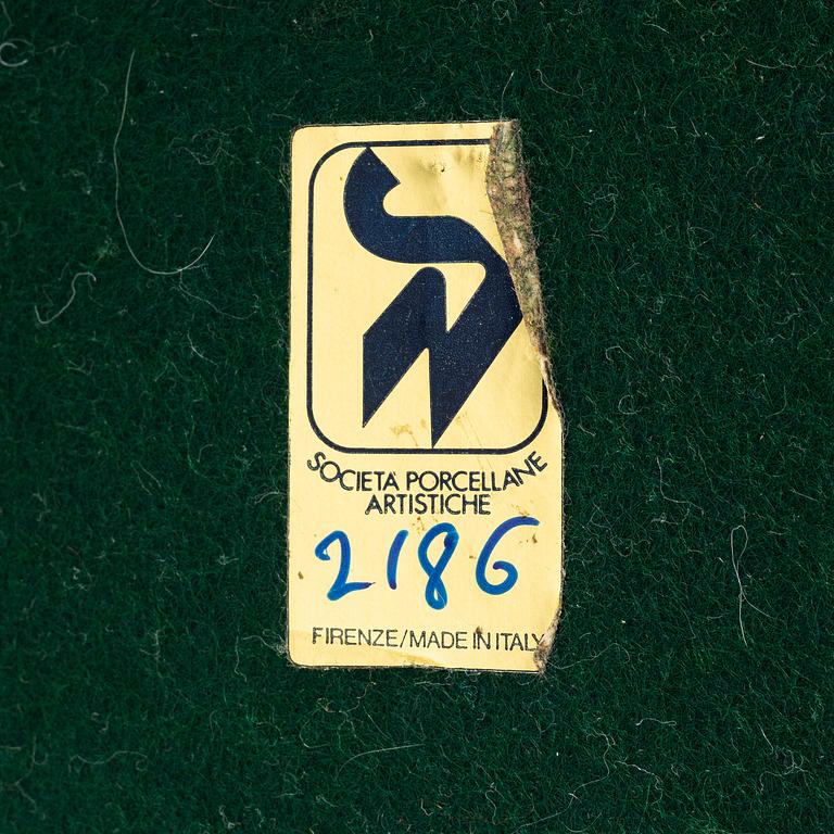 Bordslampa, Società Porcellane Artistiche, Florens, Italien, sent 1900-tal.