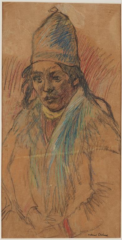 HELMER OSSLUND, mixed media on paper, signed Helmer Osslund.