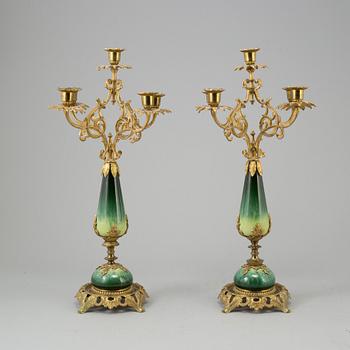 A pair of late 19th century candelabras.