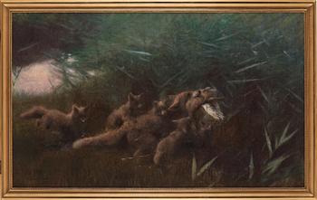 Bruno Liljefors, A family of foxes.