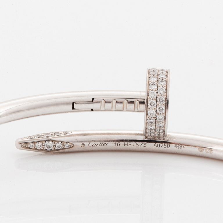 Cartier armband "Juste en Clou" 18K vitguld med runda briljantslipade diamanter.