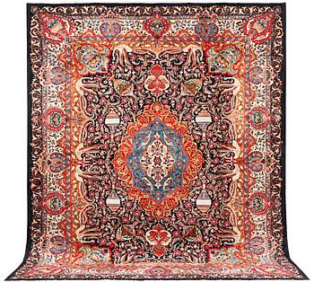 A Kashmar carpet, c. 390 x 305 cm.