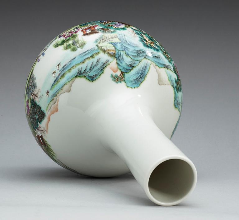 A famille rose vase, presumably Republic, with sealmark in red.