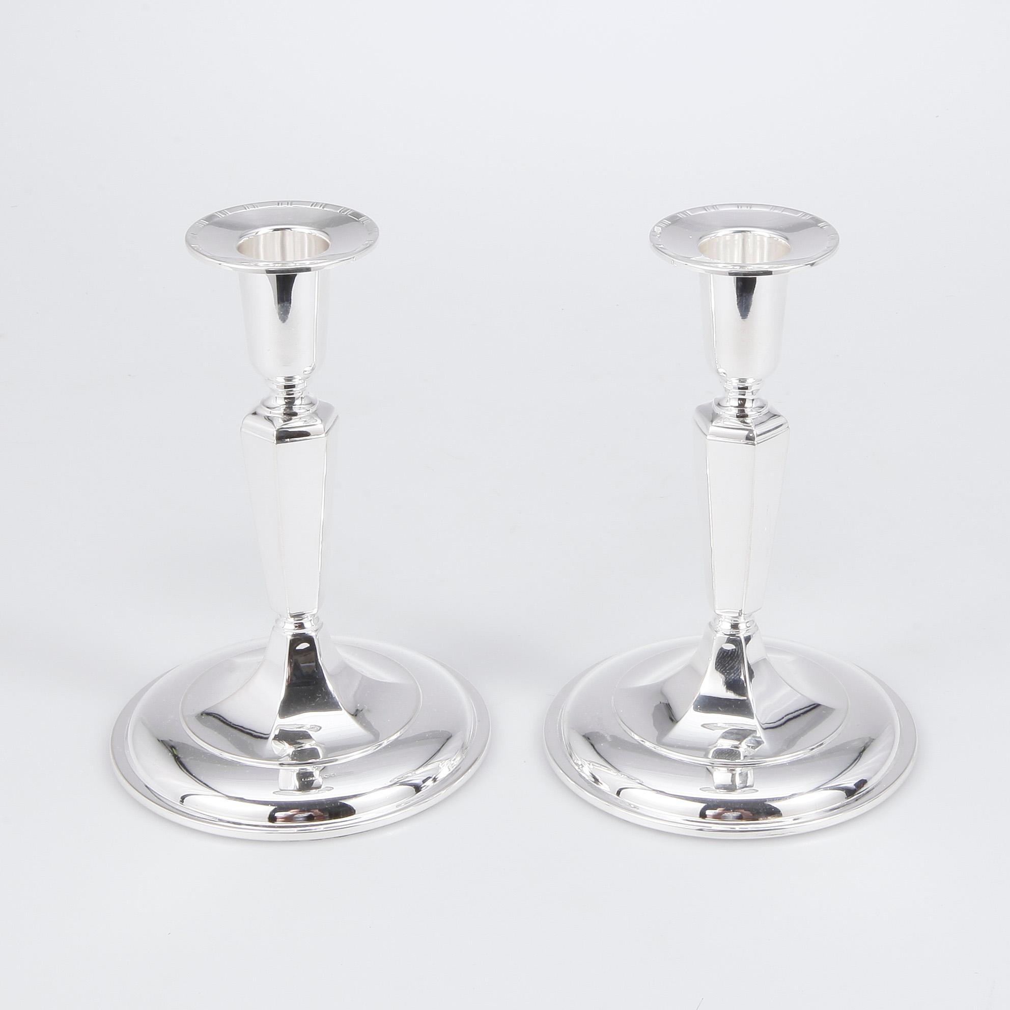 LJUSSTAKAR, ett par, silver, Ceson, Göteborg, 1988.