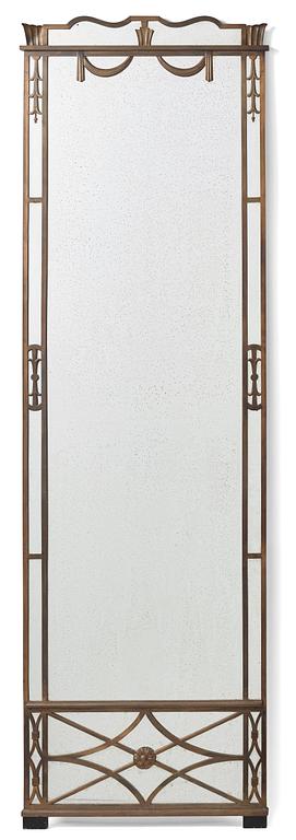 Swedish Grace, a brass framed wall mirror, 1920-30s.
