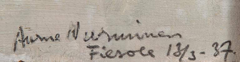 AARNE NURMINEN, olja på skiva, signerad och daterad Fiesole 18/3 1937.
