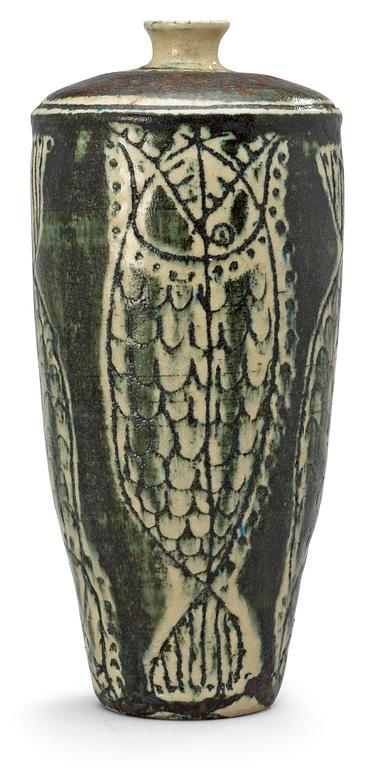 An Anders Bruno Liljefors stoneware vase, Gustavsberg Studio 1950's.
