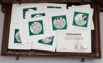 SAMLARMEDALJER, 50 st, sterlingsilver, "Rembrandt i silver", Franklin Mint AB, 1974.