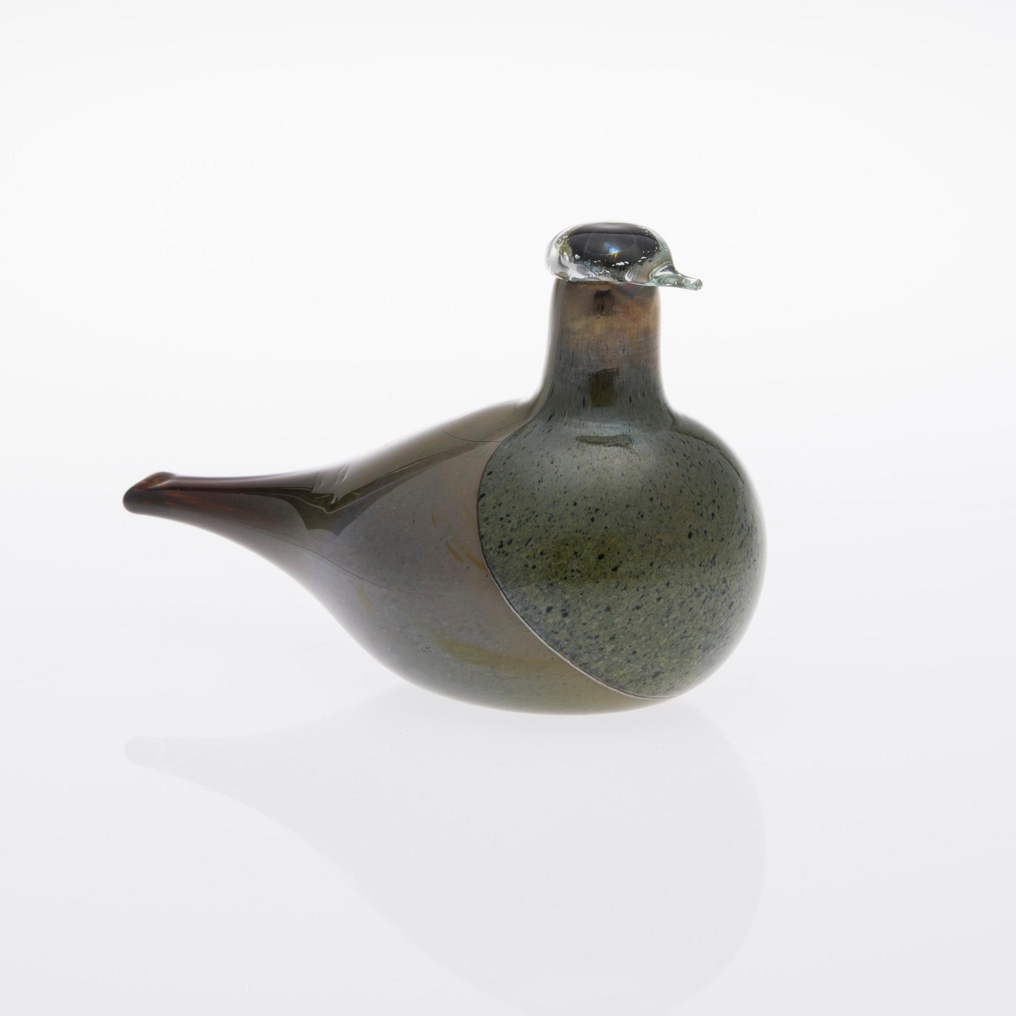 OIVA TOIKKA, FÅGEL, glas, signerad O. Toikka Nuutajärvi.
