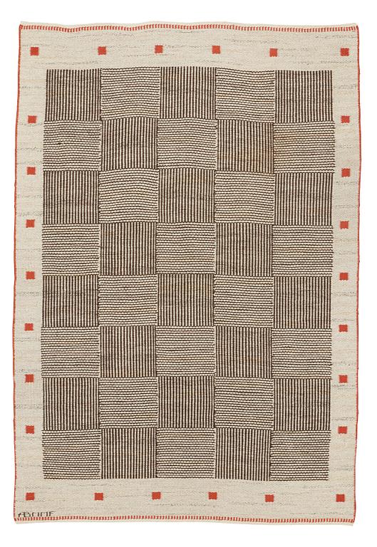 Märta Måås-Fjetterström, Matto, "Korgmattan", flat weave, ca 227-229,5 x 152,5-157 cm, signed AB MMF.