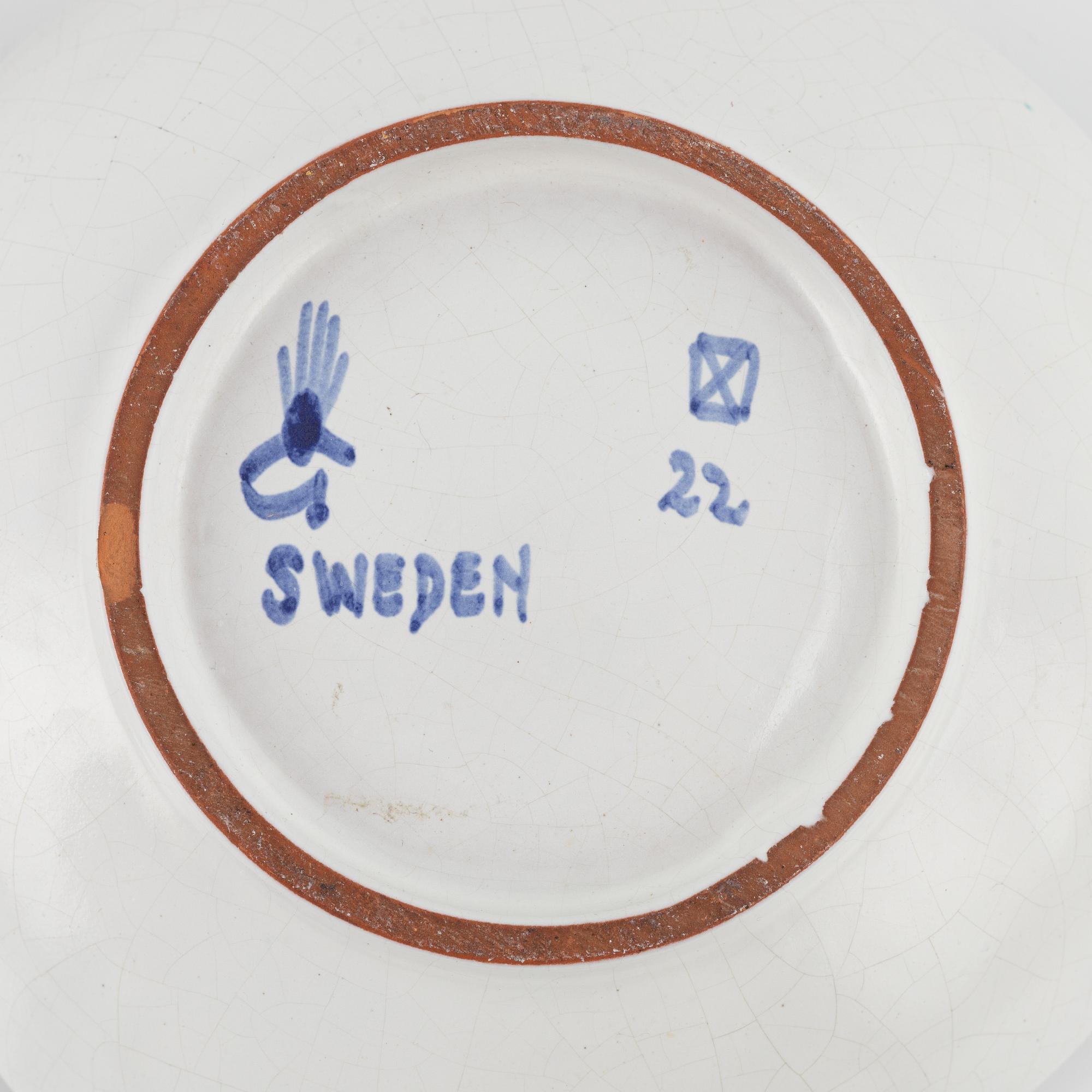 Stig Lindberg, three dishes, Gustavsbergs studio.