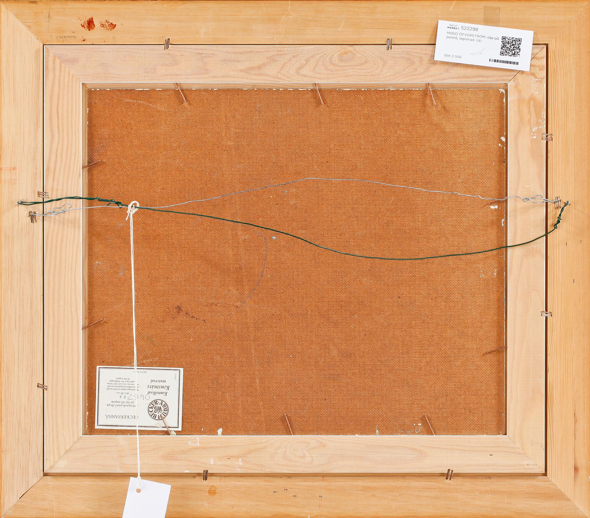 HUGO ÖFVERSTRÖM, olja på pannå, signerad.