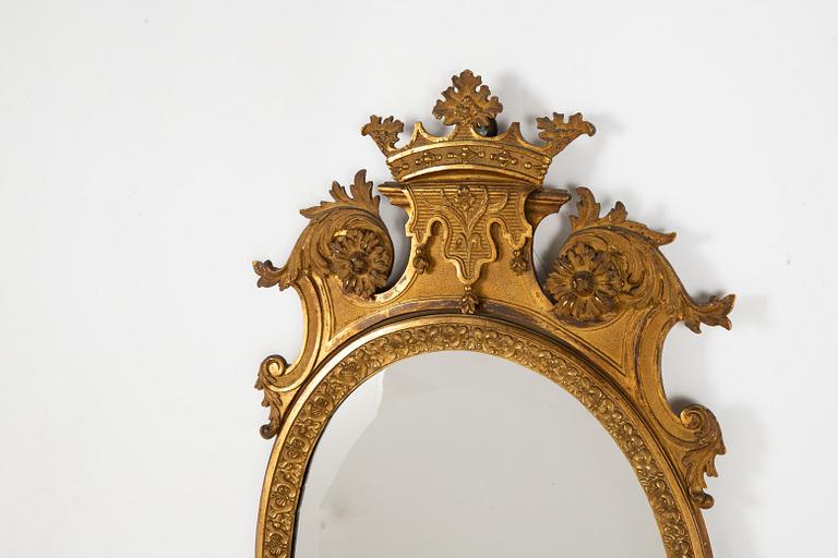 Spegellampetter, ett par, Frankrike, Louis XIV-stil, 1800-tal, efter förlaga av Daniel Marot (1661-1752).