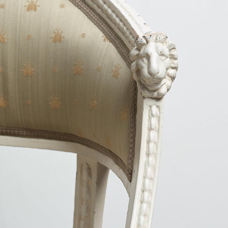 A pair of late Gustavian armchairs, early 19th century.