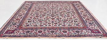 A semi-antique Meshad carpet, signed Saber, c. 369.5 x 300 cm.