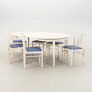 Dining set, 7 pieces, 1960s/70s.