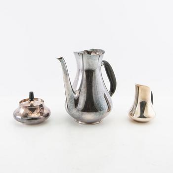 Hans Bunde coffee service 3 dl Cohr Denmark silver plate mid-20th century.