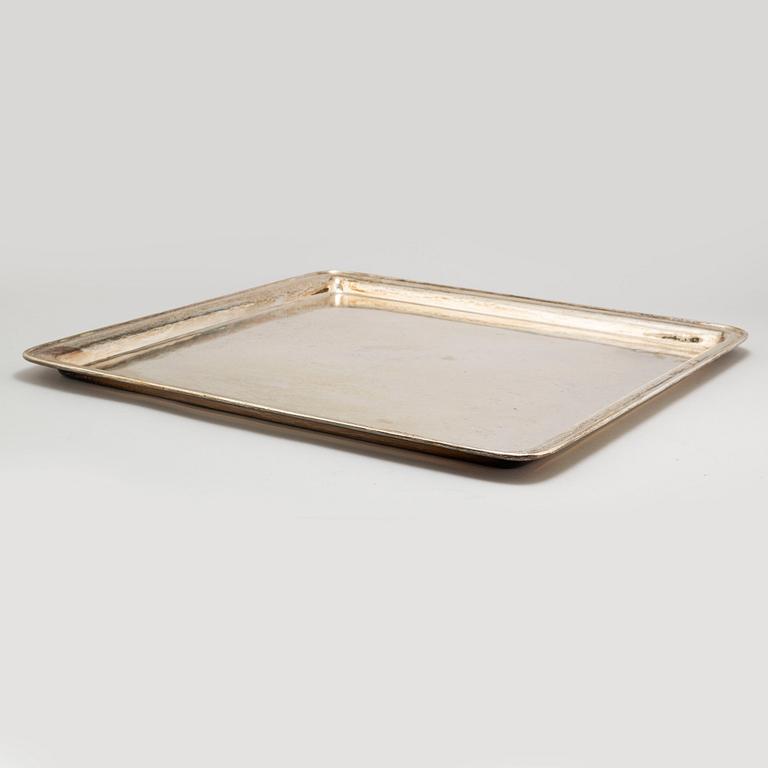 A silver tray, by W A BOLIN, Stockholm 1923.