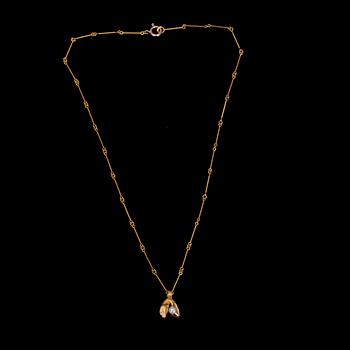 HÄNGSMYCKE, guld 14K med pärla, Björn Weckström, Lapponia 1979.