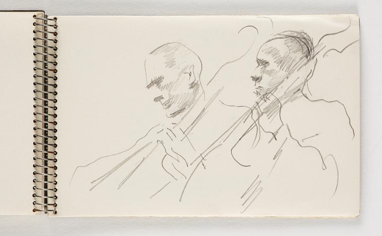 Lotte Laserstein, 10 små skissblock med teckningar.