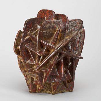 A Hans Hedberg faience sculpture of a sand rose, Biot, France.
