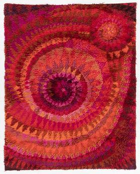Marjatta Metsovaara, rug, "Simpukka", red, approx. 170 x 135.