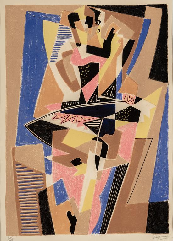 GINO SEVERINI, lithograph in colors, signed and numbered 54/95.