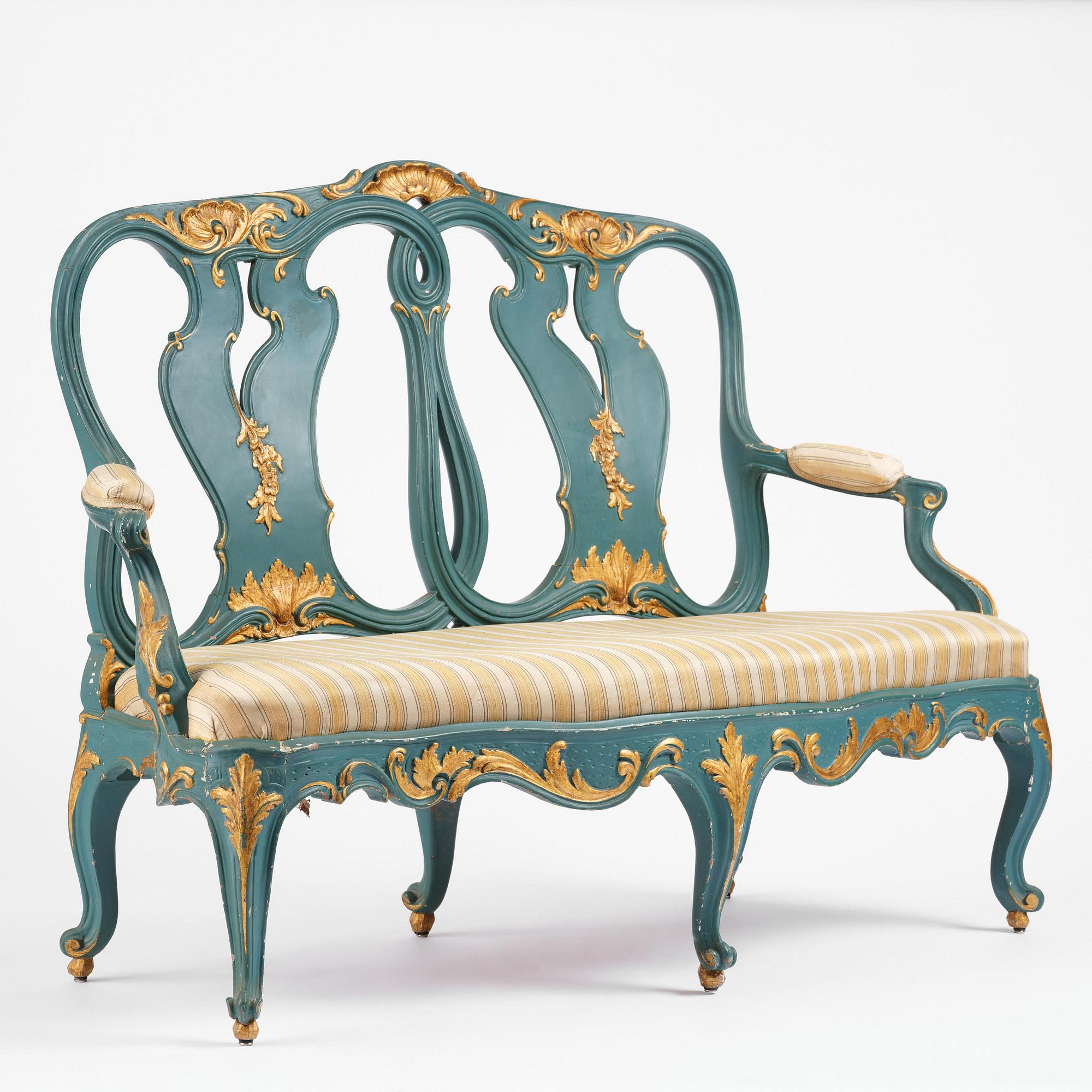 A Swedish carved rococo sofa by A. Thunberg (master in Stockholm 1756-91).