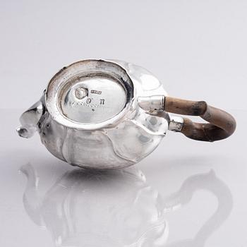 A Swedish 18th century small silver tea-pot, mark of Jonas Berg, Stockholm 1756.
