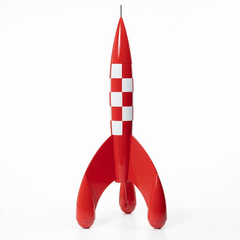 Raket, Tintin, lackerad resin, märkt undertill, Hergé / Moulinsart.