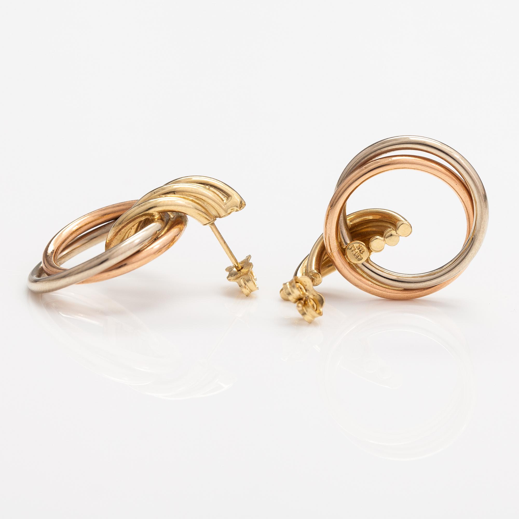 Korvakorupari, 14K kultaa. Merkitty Arpos.