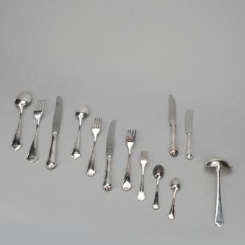 BESTICKSERVIS, 138+1 delar, silver, "Viktoria", CG Hallberg, mest 1940-tal. Tot ca 6990 gram.