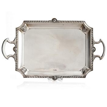 320. A Russian silver tray, mark of Alexander Nikolayevich Sokolov, Sankt Petersburg 1872.