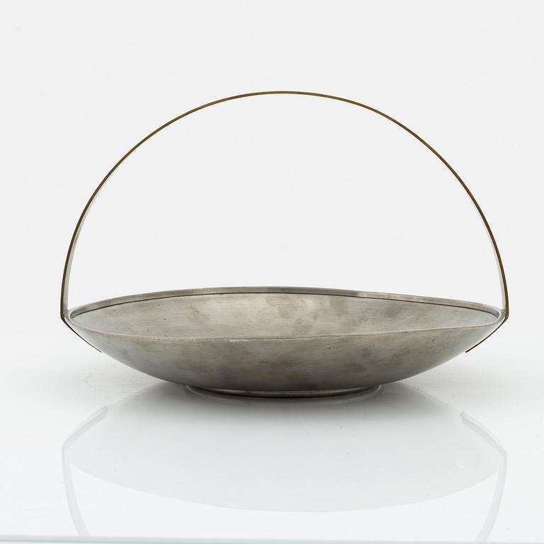 Nils Fougstedt, a pewter and brass dish, Svenskt Tenn, Stockholm 1930.