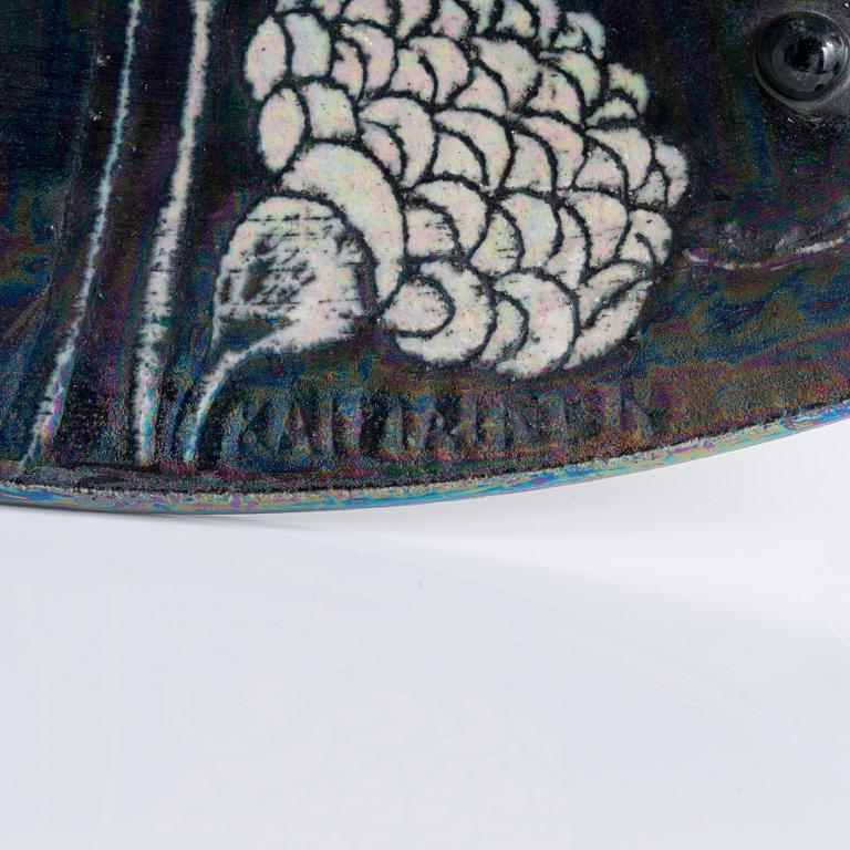Birger Kaipiainen, a stoneware decorative dish signed Kaipiainen Arabia.