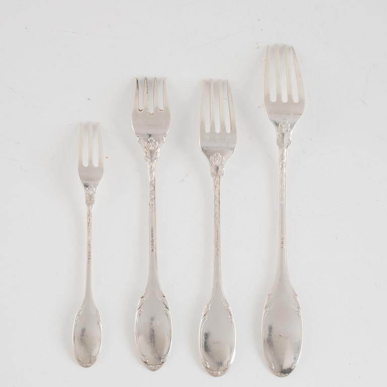 A Swedish Silver Cutlery, mark of W.A. Bolin,  Stockholm (197 pieces).