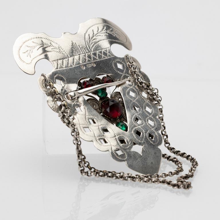 Costume jewellery, silver, Claes Christian Carlén (1830–44), Borås.