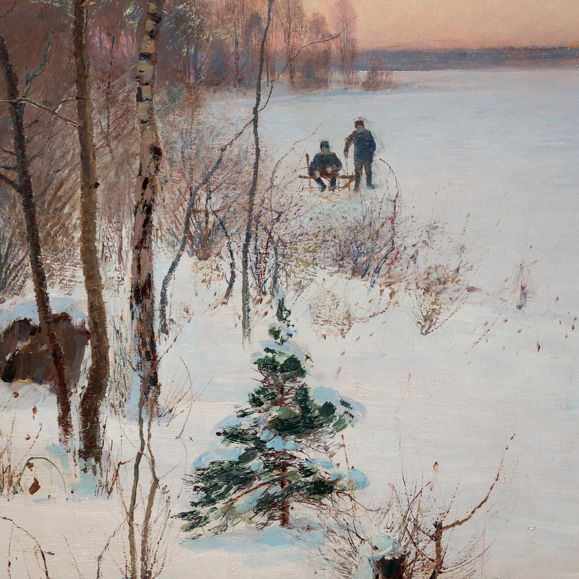 Carl Johansson, Vinterlandskap med fiskare.