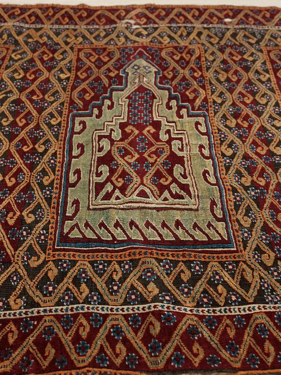 A CARPET FRAGMENT. An antique Central Anatolian Saff. 152,5 x 140,5 cm.